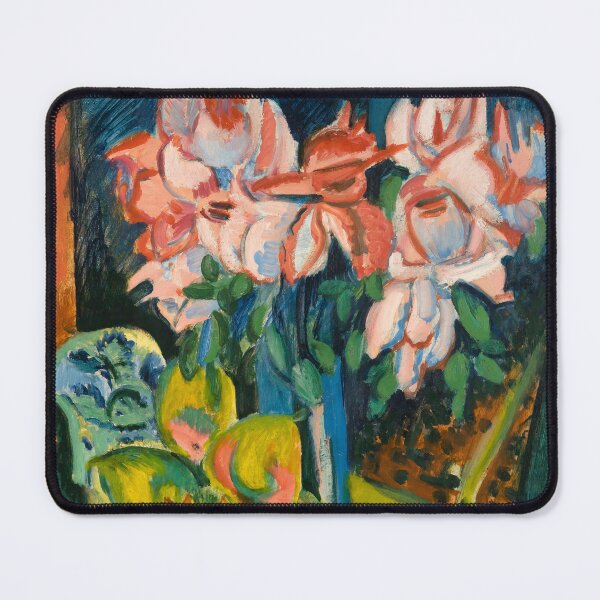 Item preview, Pink Roses Ernst Ludwig Kirchner - German Expressionist Still Life - Die Brücke Movement Floral Art designed and sold by Under-TheTable.