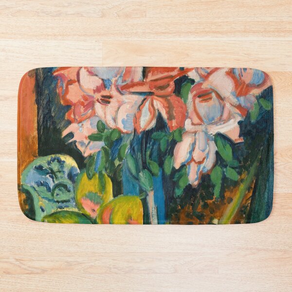Item preview, Pink Roses Ernst Ludwig Kirchner - German Expressionist Still Life - Die Brücke Movement Floral Art designed and sold by Under-TheTable.