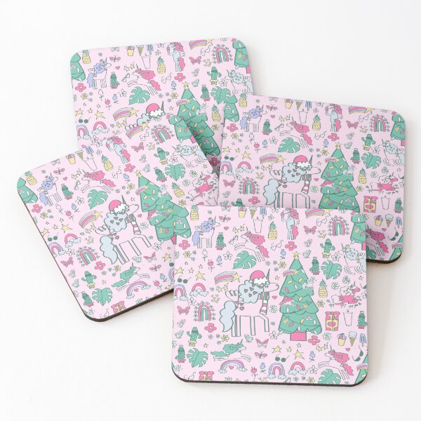 Item preview, christmas unicorn santa whimsical cactus monstera  designed and sold by Gossip Rag.