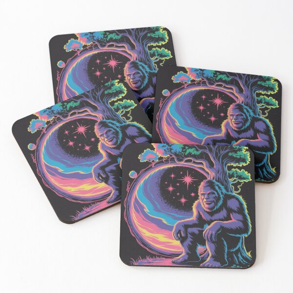 Item preview, Bigfoot's Psychedelic Forest Black Light Poster designed and sold by CleverCulture.