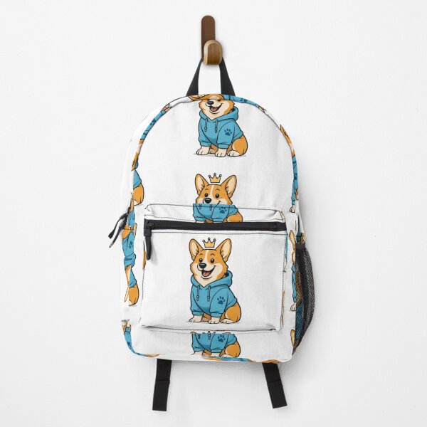 Item preview, Corgi in Blue Hoodie with Crown Headband designed and sold by Flying Doggo.