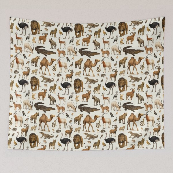 Item preview, Animals of the Sahara Desert Illustration Chart Wildlife designed and sold by kakarikihill.