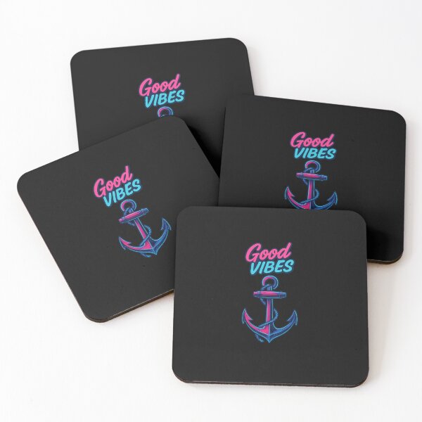 Item preview, Good Vibes Only – Retro Neon Anchor | Maritime 80s design designed and sold by Fies-und-Fein.