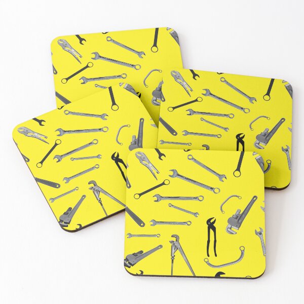 Item preview, Spanners and Wrenches on yellow background designed and sold by TerenceLacey.