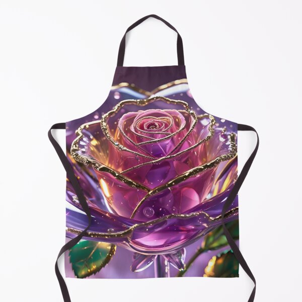 Item preview, Crystal Rose with Golden Edges – Elegant Floral Design designed and sold by A L O N E.
