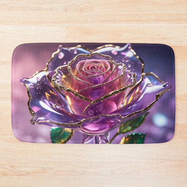 Item preview, Crystal Rose with Golden Edges – Elegant Floral Design designed and sold by A L O N E.
