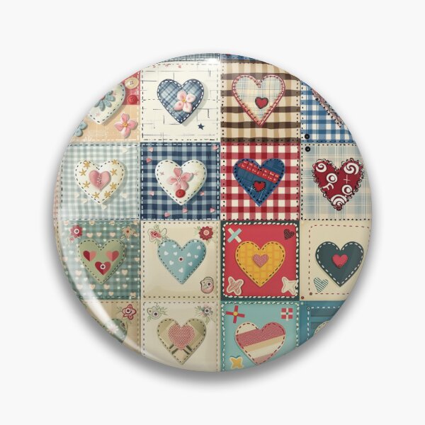 Aperçu de l'œuvre Cœurs en patchwork sur carreaux vintage créée et vendue par Alasha94.