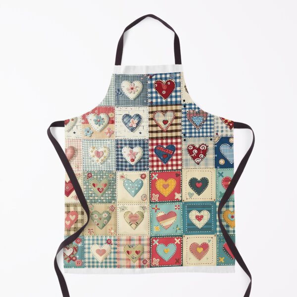 Aperçu de l'œuvre Cœurs en patchwork sur carreaux vintage créée et vendue par Alasha94.