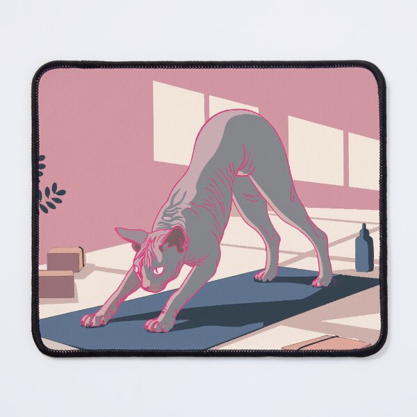 Item preview, Cute Zen Sphynx Cat in Yoga Cat Pose – Pastel Meowmaste Illustration for Yoga and Cat Lovers designed and sold by bekksa.