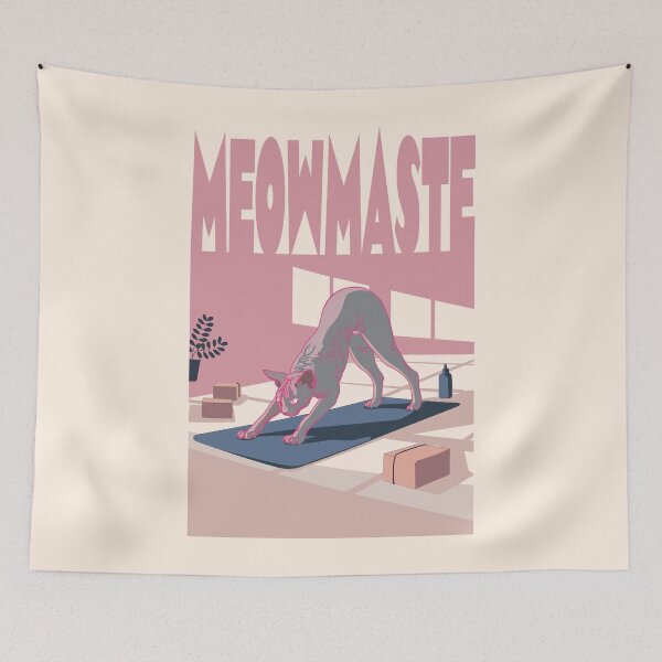 Item preview, Cute Zen Sphynx Cat in Yoga Cat Pose – Pastel Meowmaste Illustration for Yoga and Cat Lovers designed and sold by bekksa.