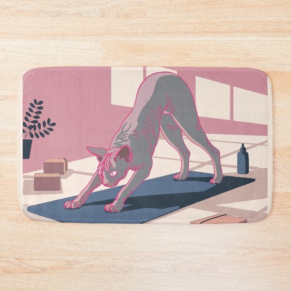 Item preview, Cute Zen Sphynx Cat in Yoga Cat Pose – Pastel Meowmaste Illustration for Yoga and Cat Lovers designed and sold by bekksa.