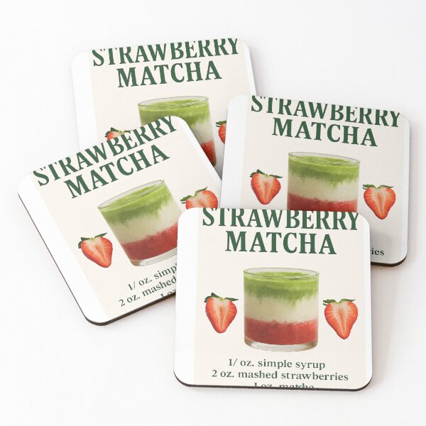 Item preview, Strawberry Matcha Latte Aesthetic Drink Recipe Vintage Style designed and sold by lucyjohnsn.