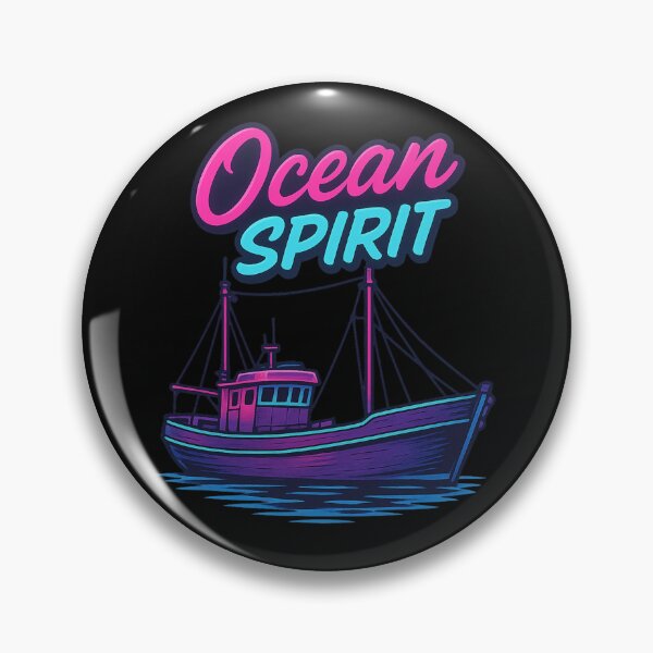 Item preview, Ocean Spirit – Retro fishing boat in neon North Sea design designed and sold by Fies-und-Fein.