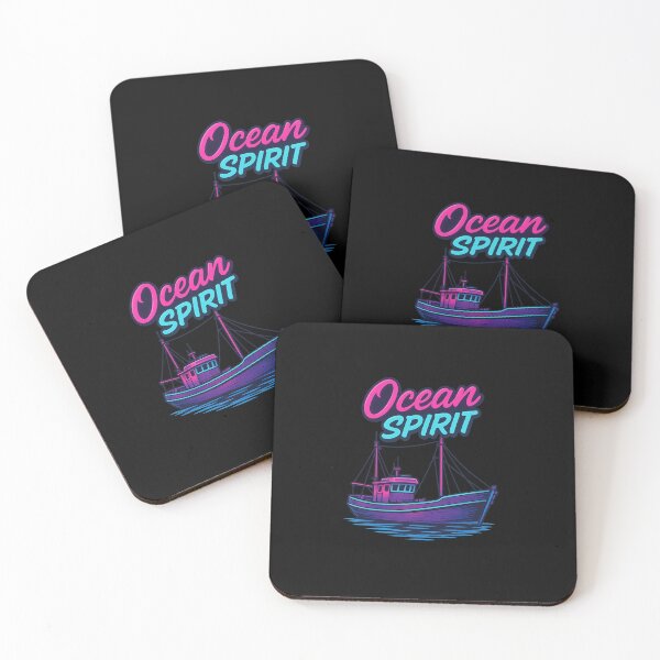 Item preview, Ocean Spirit – Retro fishing boat in neon North Sea design designed and sold by Fies-und-Fein.
