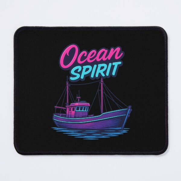 Item preview, Ocean Spirit – Retro fishing boat in neon North Sea design designed and sold by Fies-und-Fein.