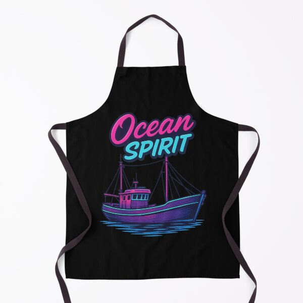 Item preview, Ocean Spirit – Retro fishing boat in neon North Sea design designed and sold by Fies-und-Fein.