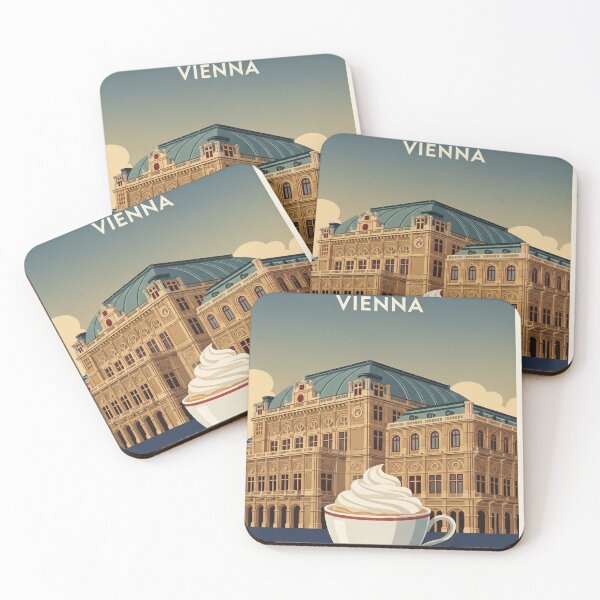 Artikelvorschau, Melange Kaffee in Wien – Retro Reisekunst entworfen und verkauft von Qooler.