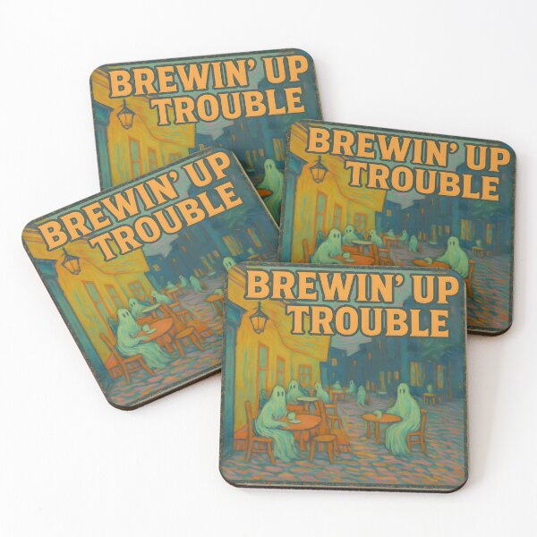 Item preview, Brewin Up Trouble Vintage Art Print - Spooky Ghost Cafe Scene Retro Halloween Design Gift designed and sold by AnnDesignStudio.