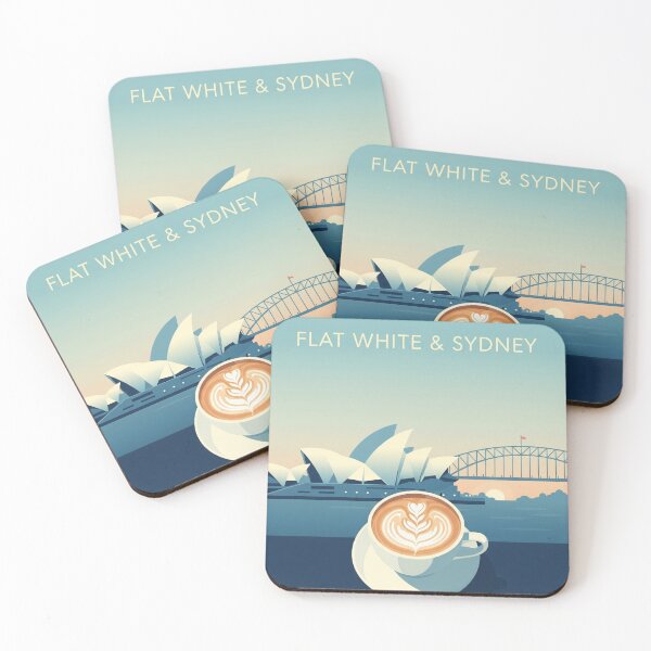 Item preview, Flat White in Sydney – Modern Retro Travel Art designed and sold by Qooler.