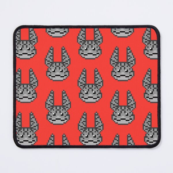 Item preview, Tooka-Loth cat pixel art (grey)- red background  designed and sold by DoodleSnake58.