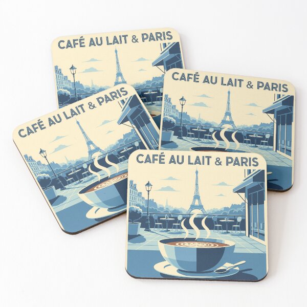 Item preview, Café au Lait in Paris – Romantic Retro Travel Art designed and sold by Qooler.