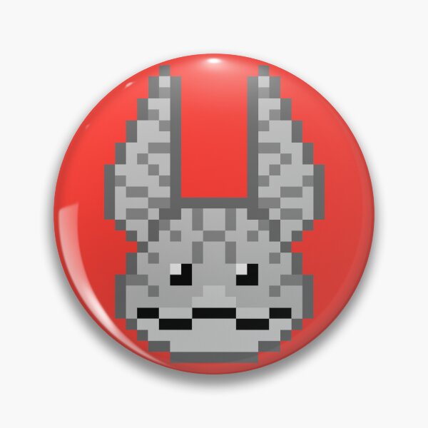 Item preview, Tooka-Loth cat pixel art (light grey)- red background  designed and sold by DoodleSnake58.