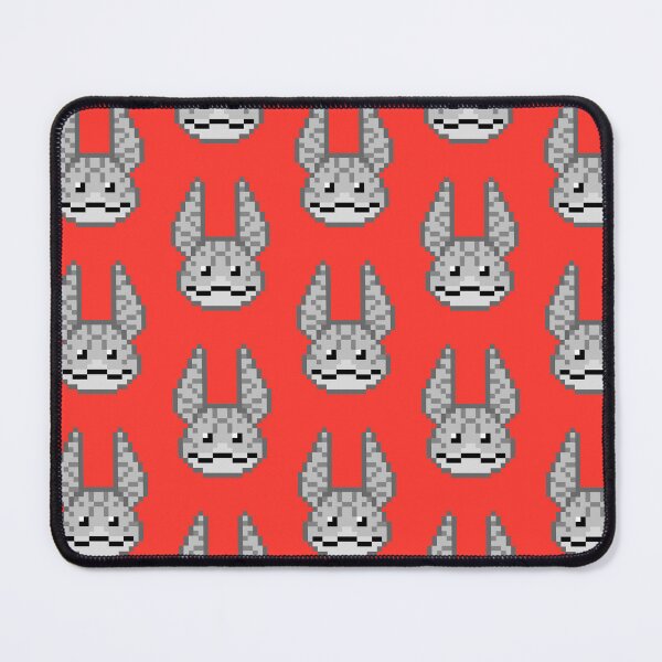 Item preview, Tooka-Loth cat pixel art (light grey)- red background  designed and sold by DoodleSnake58.