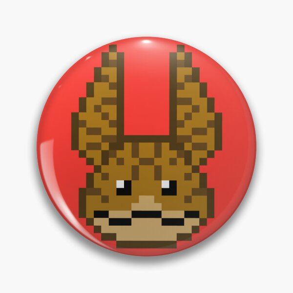 Item preview, Tooka-Loth cat pixel art (brown)- red background  designed and sold by DoodleSnake58.