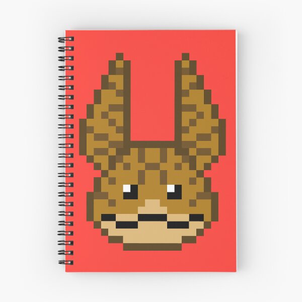 Item preview, Tooka-Loth cat pixel art (brown)- red background  designed and sold by DoodleSnake58.