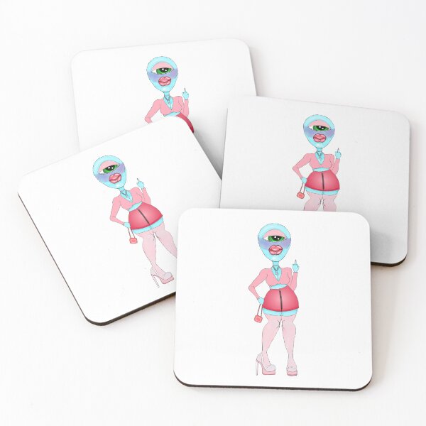 Item preview, You Can't Sit On Our Planet - Alien Girl Digital Art Sticker designed and sold by Chroma Brainwaves.