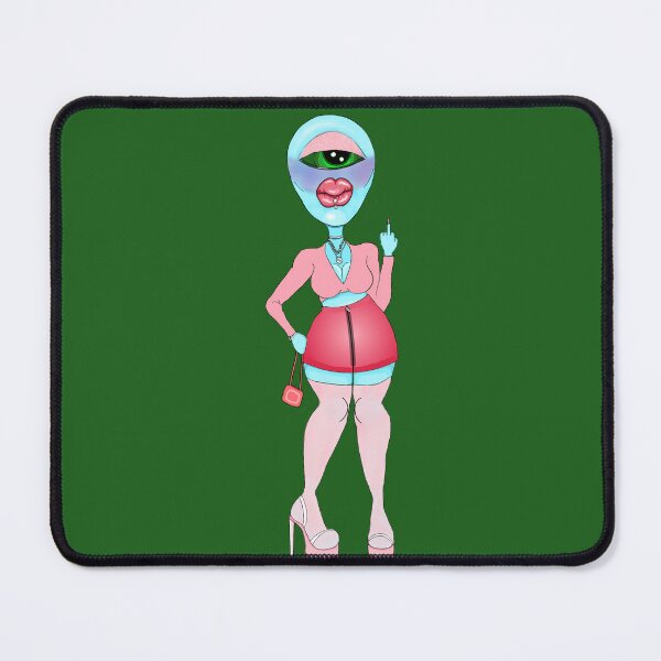 Item preview, You Can't Sit On Our Planet - Alien Girl Digital Art Sticker designed and sold by Chroma Brainwaves.