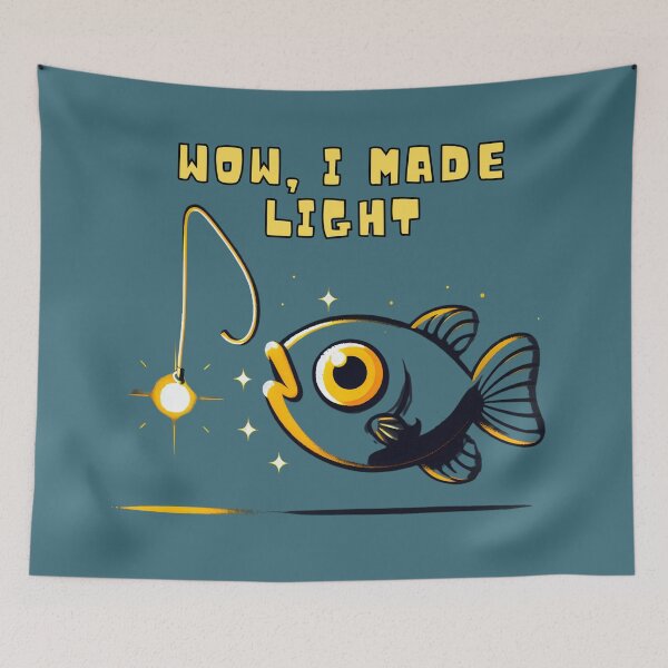 Item preview, Glowing Anglerfish Cartoon–Deep Sea Light designed and sold by Szpaku desart .