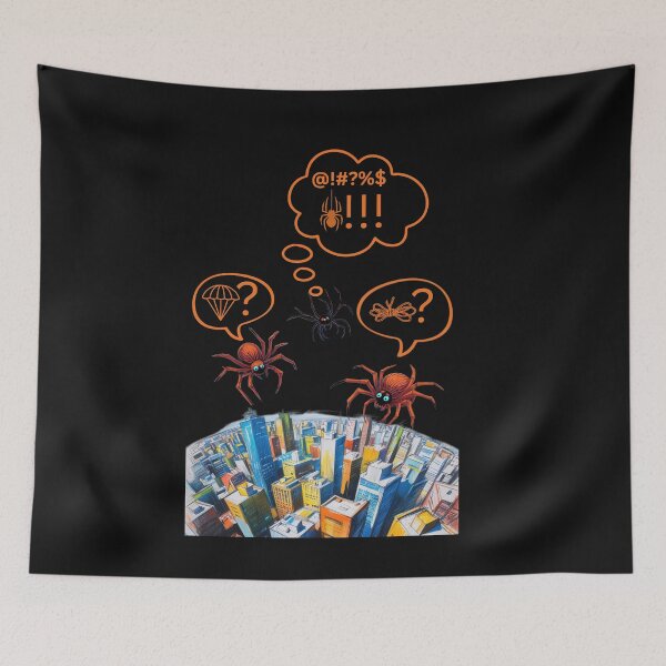 Item preview, When spiders start having dilemmas, the city is never the same. A unique design for those who like to look at the world from a different perspective designed and sold by Creative-Sanc.