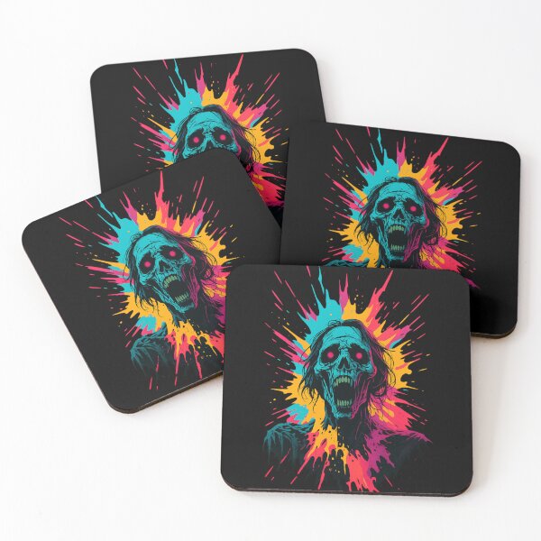 Item preview, Zombie Inferno – Neon Splatter Horror Skull designed and sold by Altered Array, LLC.