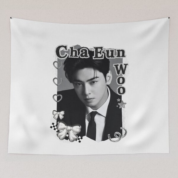Item preview, Cha Eun-woo (차은우)  Korean Actor Black and White Collage Digital Art Portrait designed and sold by AJUNICE STUDIO.