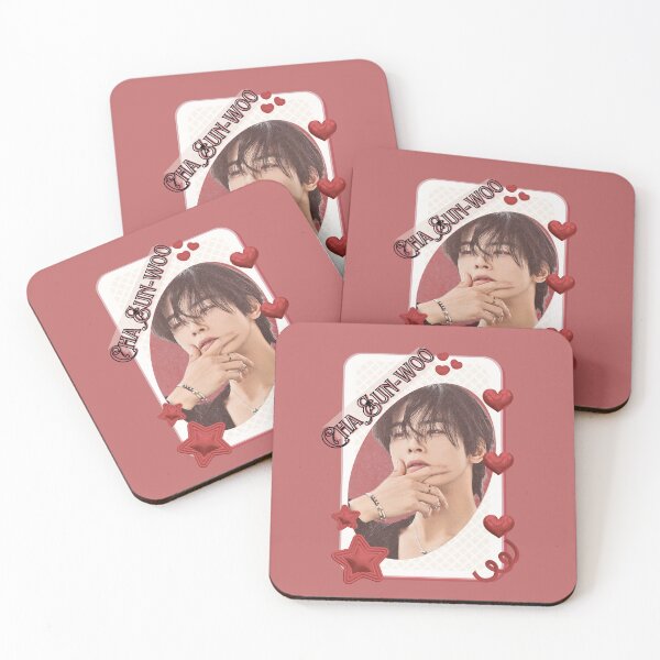 Item preview, Cha Eun-woo (차은우)  Korean Actor Card Red Aesthetic Collage Design designed and sold by AJUNICE STUDIO.
