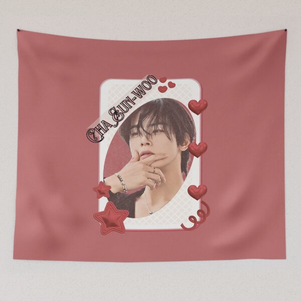 Item preview, Cha Eun-woo (차은우)  Korean Actor Card Red Aesthetic Collage Design designed and sold by AJUNICE STUDIO.