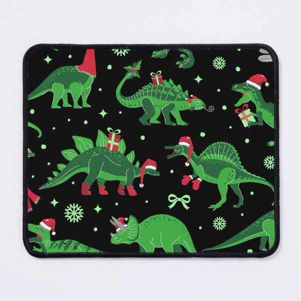 Item preview, black christmas dinosaurs stegosaurus triceratops trex designed and sold by Gossip Rag.