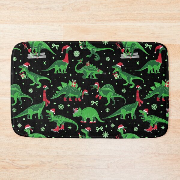 Item preview, black christmas dinosaurs stegosaurus triceratops trex designed and sold by Gossip Rag.