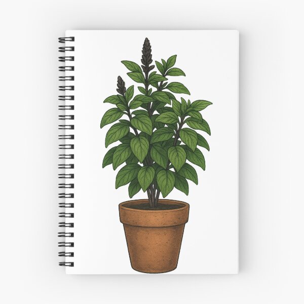 Item preview, Cinnamon Basil Plant Sticker – Spicy Basil in Clay Pot designed and sold by Feral Confetti.