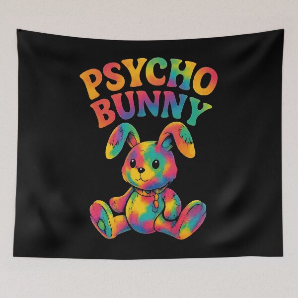 Item preview, Psycho Bunny – Psychedelic Patchwork Plush Rabbit designed and sold by VALQUIRIAMX.