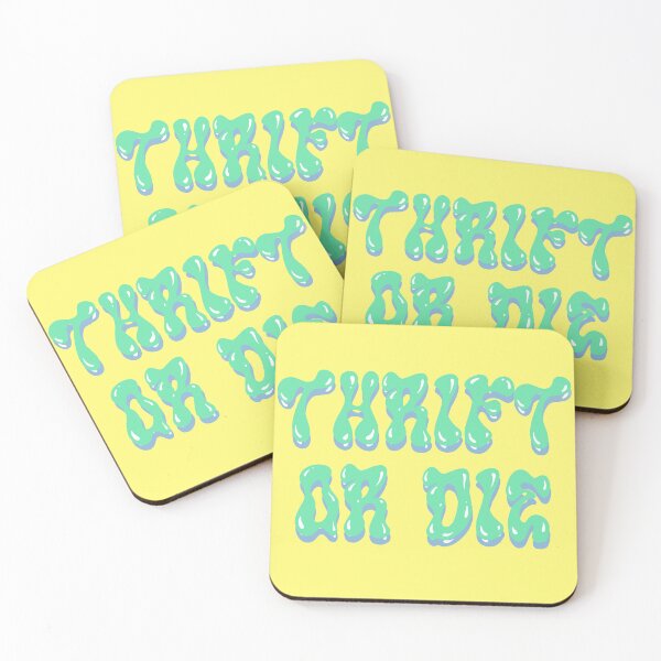 Item preview, “THRIFT OR DIE” Green and Blue designed and sold by Lydia.Create.