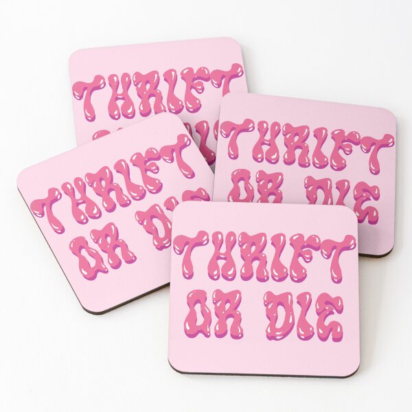 Item preview, “THRIFT OR DIE” Pink designed and sold by Lydia.Create.