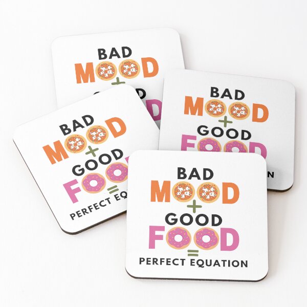 Item preview, Bad Mood + Good Food = Perfect Equation Design | Food Math Humor | Donut Pizza Comedy Art designed and sold by TialCorner.