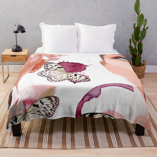 Item preview, Feminine Art with Butterflies and Orchids – Modern Aesthetic Portrait designed and sold by mcuj-art.