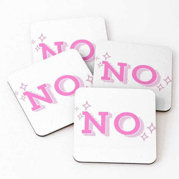 Item preview, Pink No with Stars Design | Minimalist Negative Word Art | Bold Statement Typography designed and sold by TialCorner.