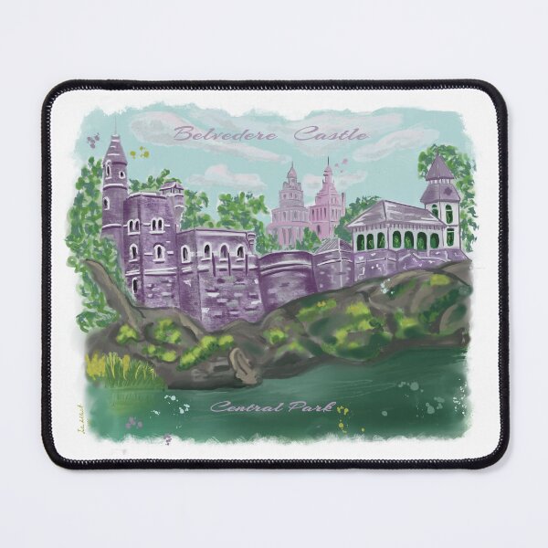 Item preview, Belvedere Castle in purple, Central Park designed and sold by Julia's Print Studio .