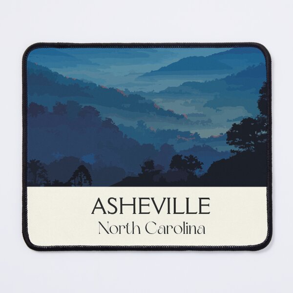 Item preview, Asheville North Carolina Vintage Travel Art | Blue Ridge Mountains Sunset designed and sold by TuncGK.