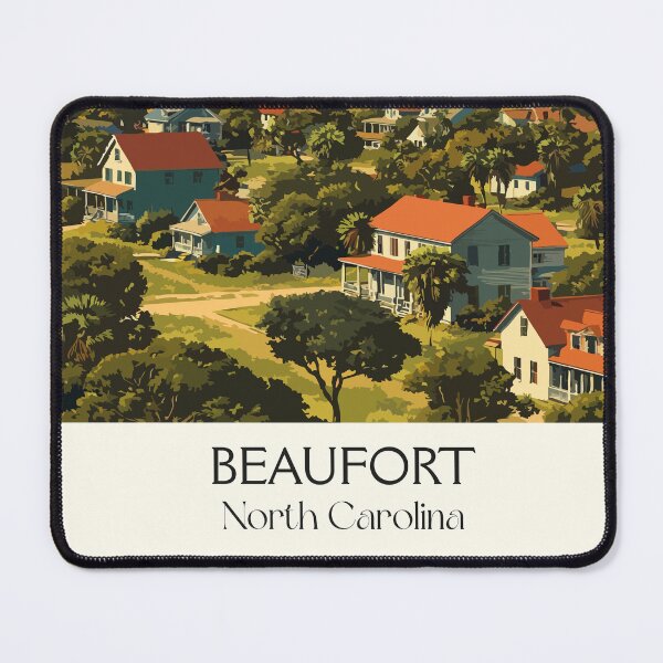 Item preview, Beaufort North Carolina Vintage Travel Art | Crystal Coast Harbor View designed and sold by TuncGK.