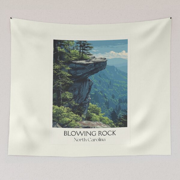 Item preview, Blowing Rock North Carolina Retro Travel Art | Blue Ridge Parkway Overlook designed and sold by TuncGK.